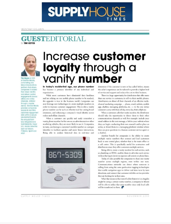 Increase Customer Loyalty Through a Vanity Number